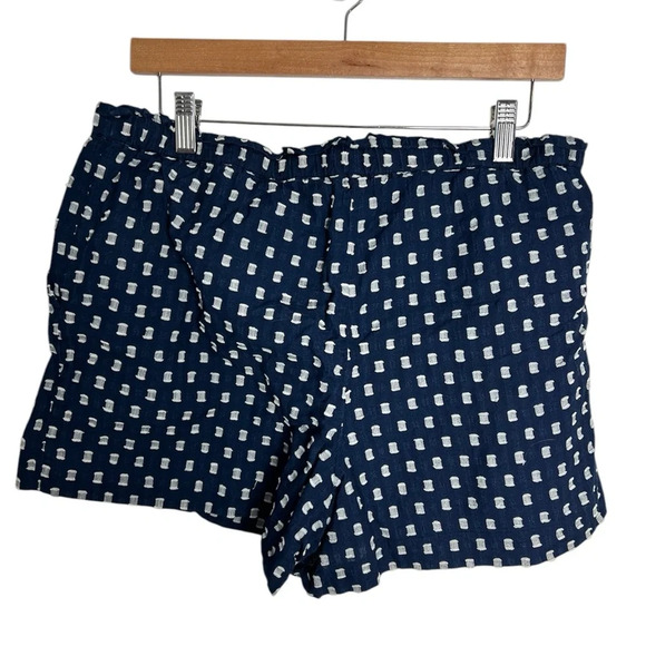 Loft 100% Cotton Navy Blue and White Drawstring shorts Size Medium - Picture 4 of 4